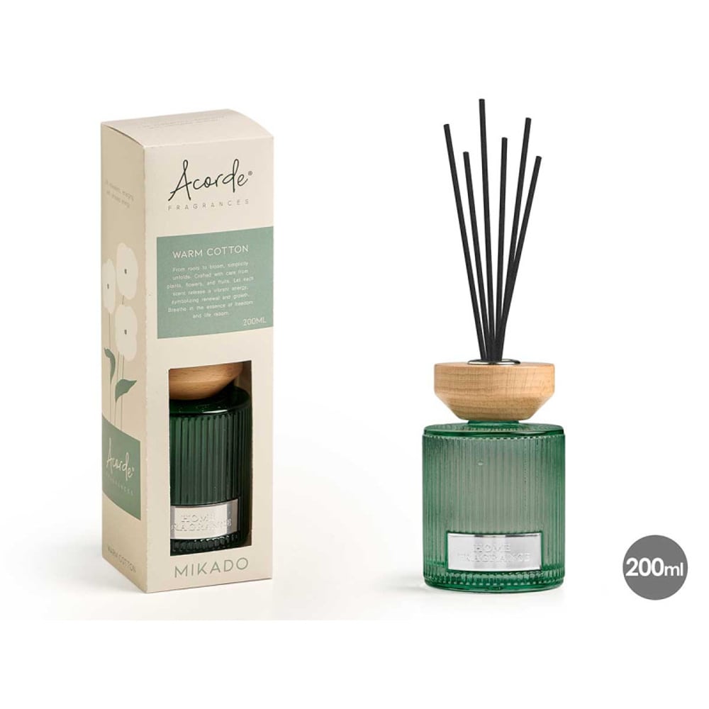 Ароматизатор Acorde Mikado, пръчици, Warm cotton, 200 ml