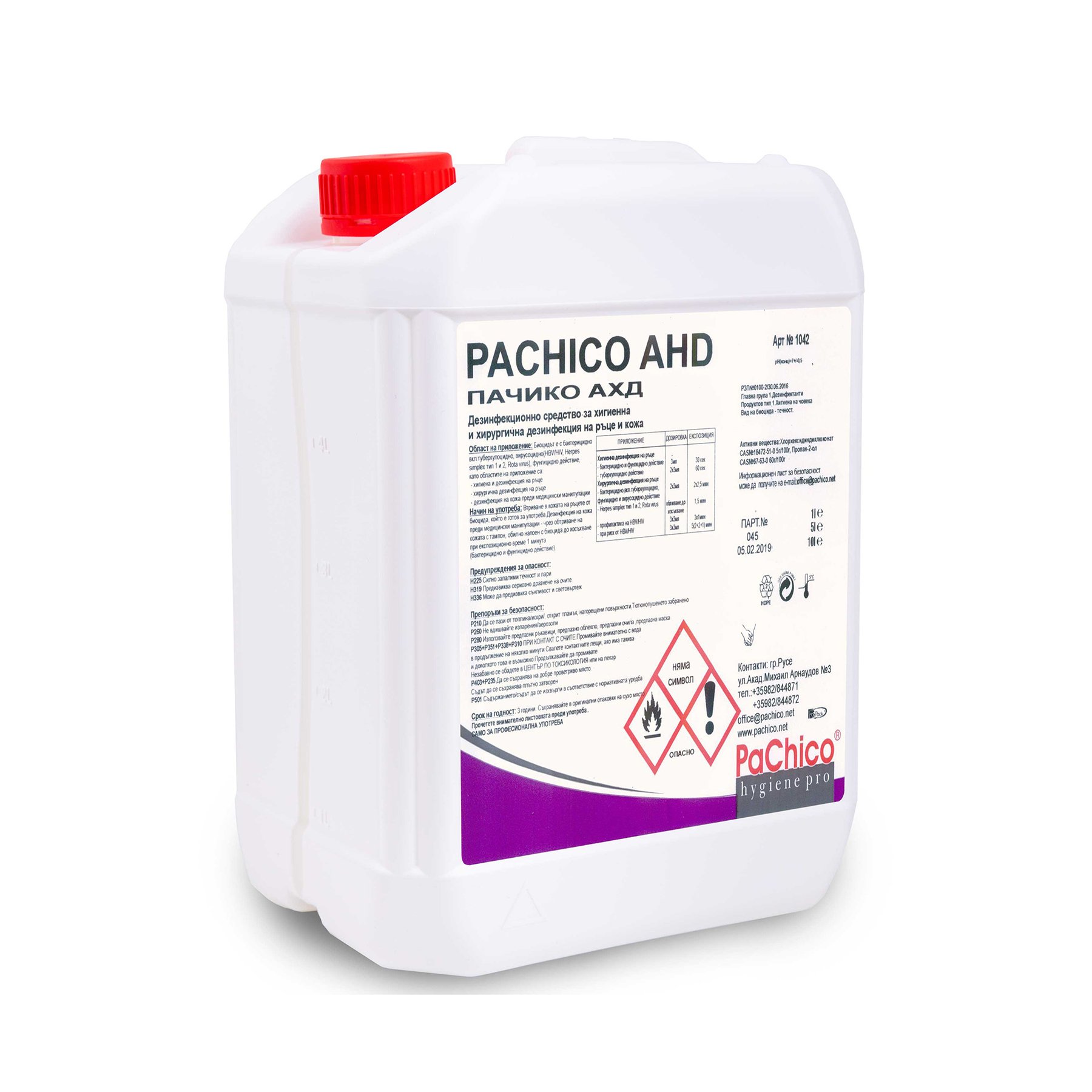 Disinfectant for hands PaChico AHD, professional, 5 L