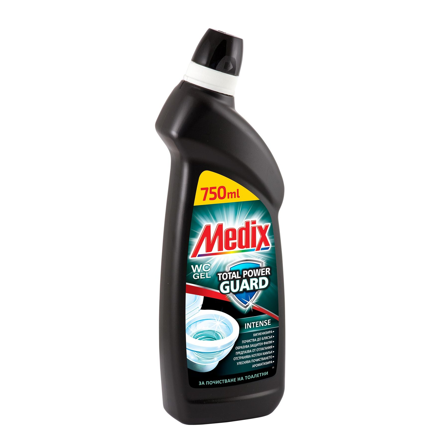 Toilet cleaner Medix Total Power Guard Intense, gel, black, 750 ml