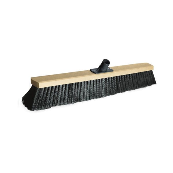 Broom York, industrial, wooden, with conical thread, 60 cm, black