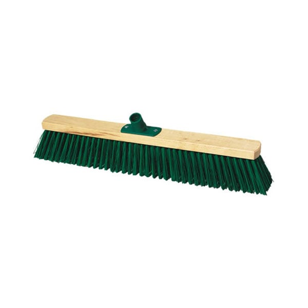 Broom York, industrial, wooden, with conical thread, 40 cm, green