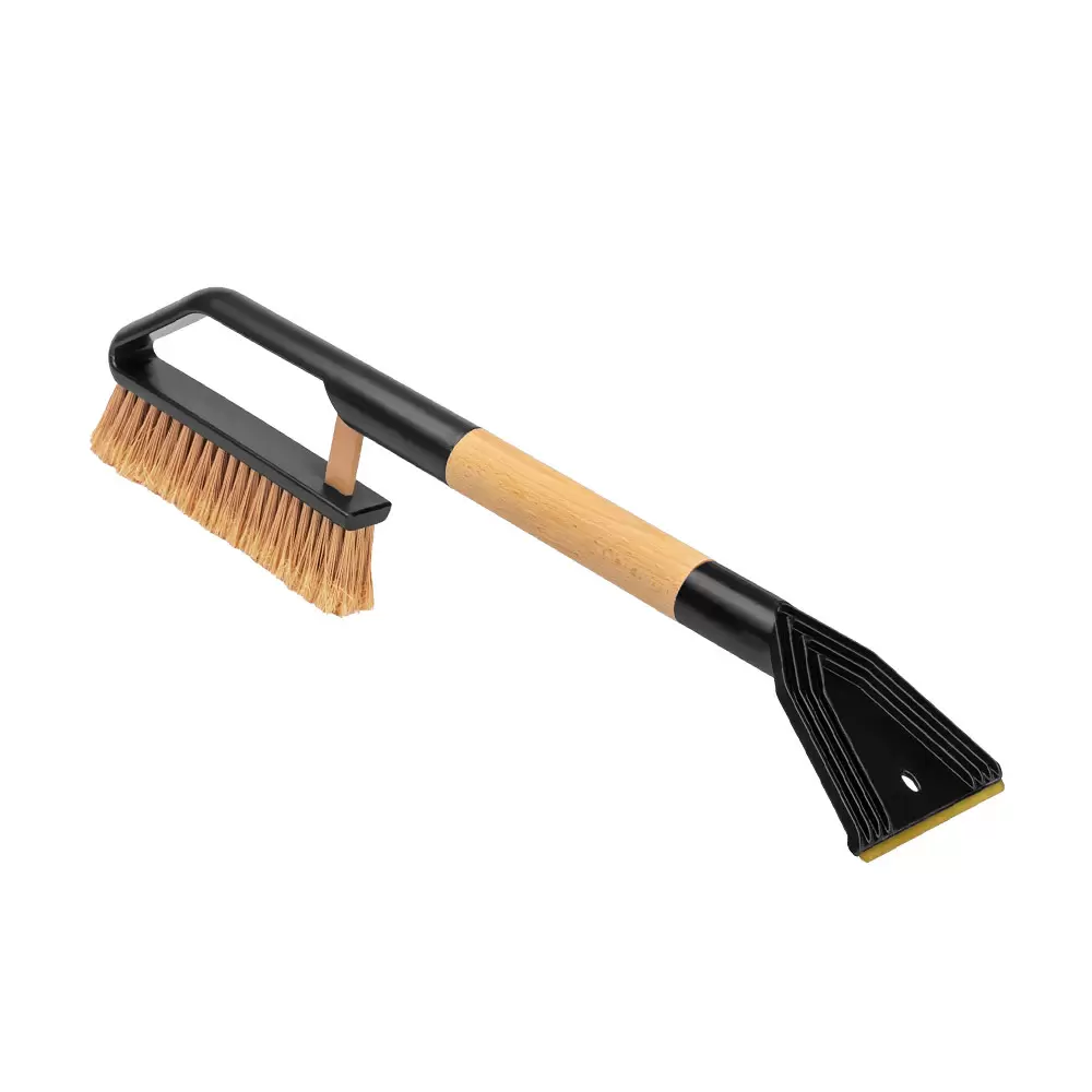 Brush for car Futura Nature, with ice scraper and wooden handle, 55 cm