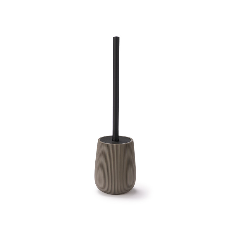 Toilet brush Berilo, with embossed stripes, grey