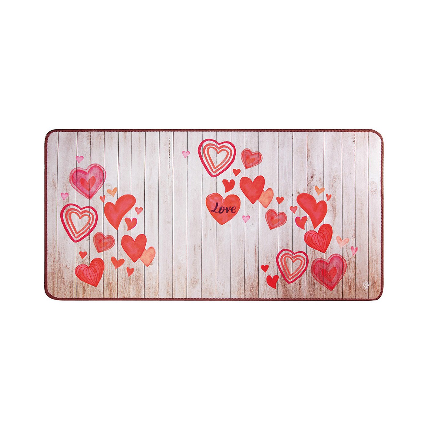 Doormat Olivo Miami Cuori Rosso, 100% polyester, 40 х 60 cm