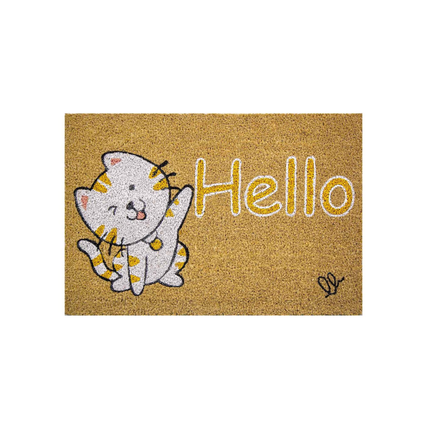 Doormat Olivo Cocco Joy - Gatto, coconut, 40 x 60 cm