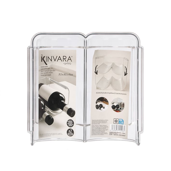 Поставка за бутилки Kinvara, за хладилник, двойна