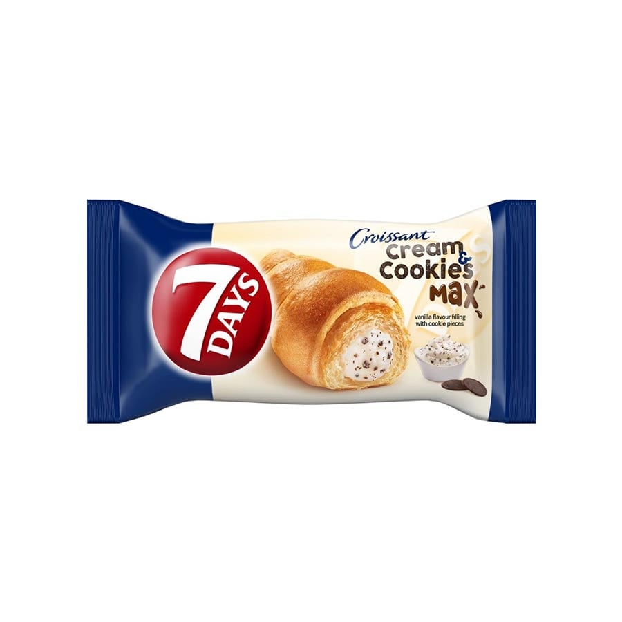 7Days Croissant, with vanilla cream and cookies, 92 g