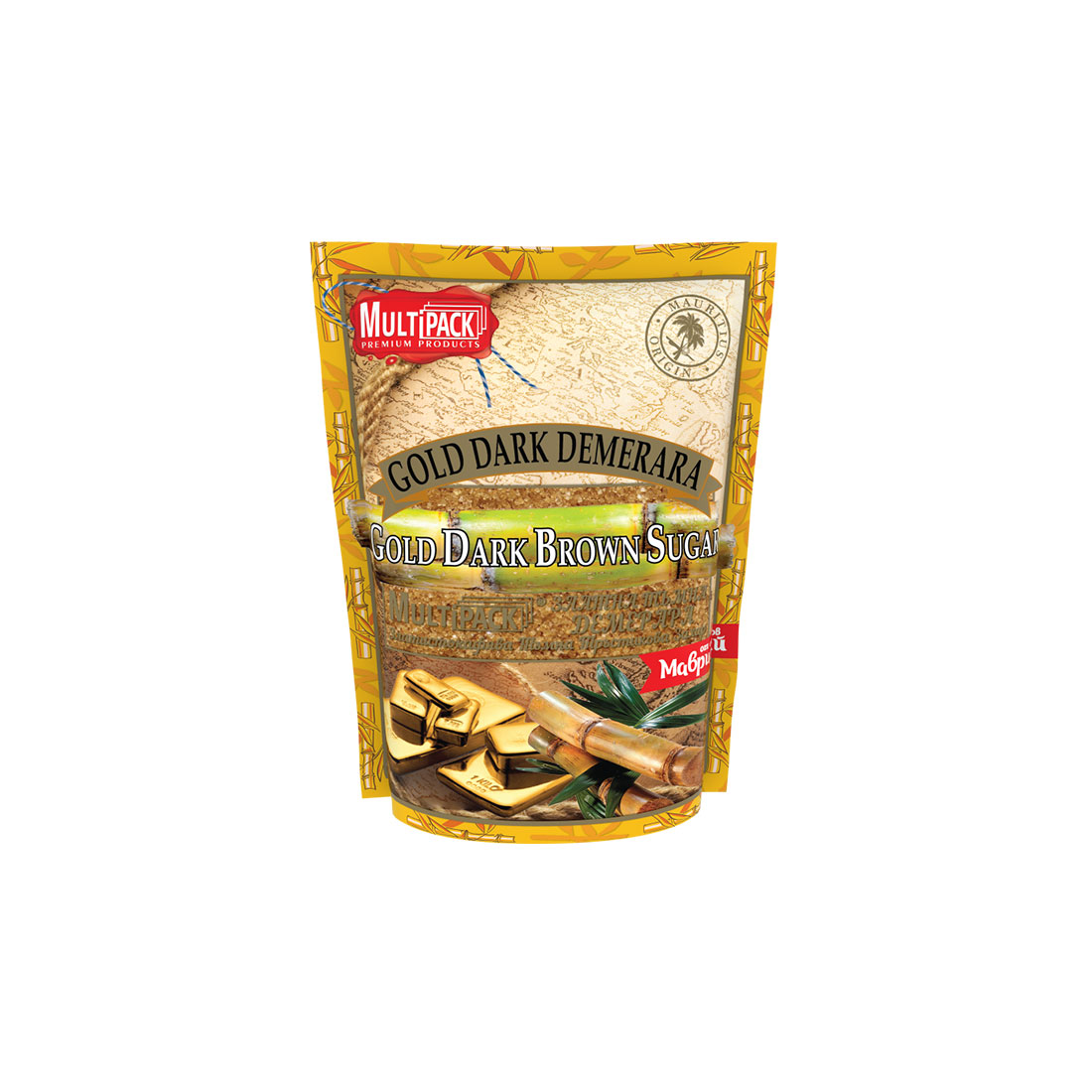 Multipack Sugar Demerara Gold, brown, 500 g