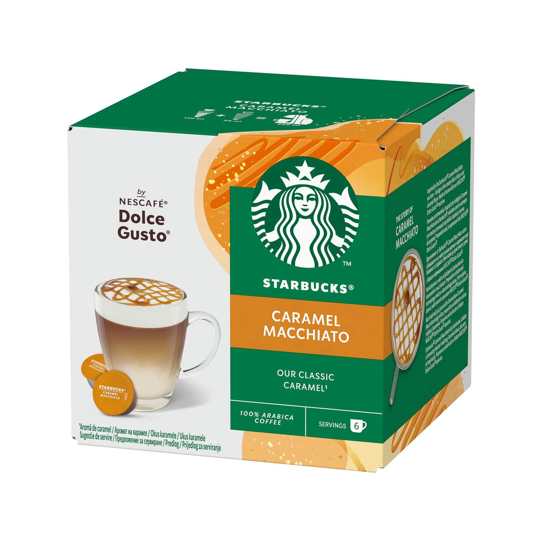 Nescafe Dolce Gusto Coffee Capsules Starbucks Caramel Macchiato, 12 pcs