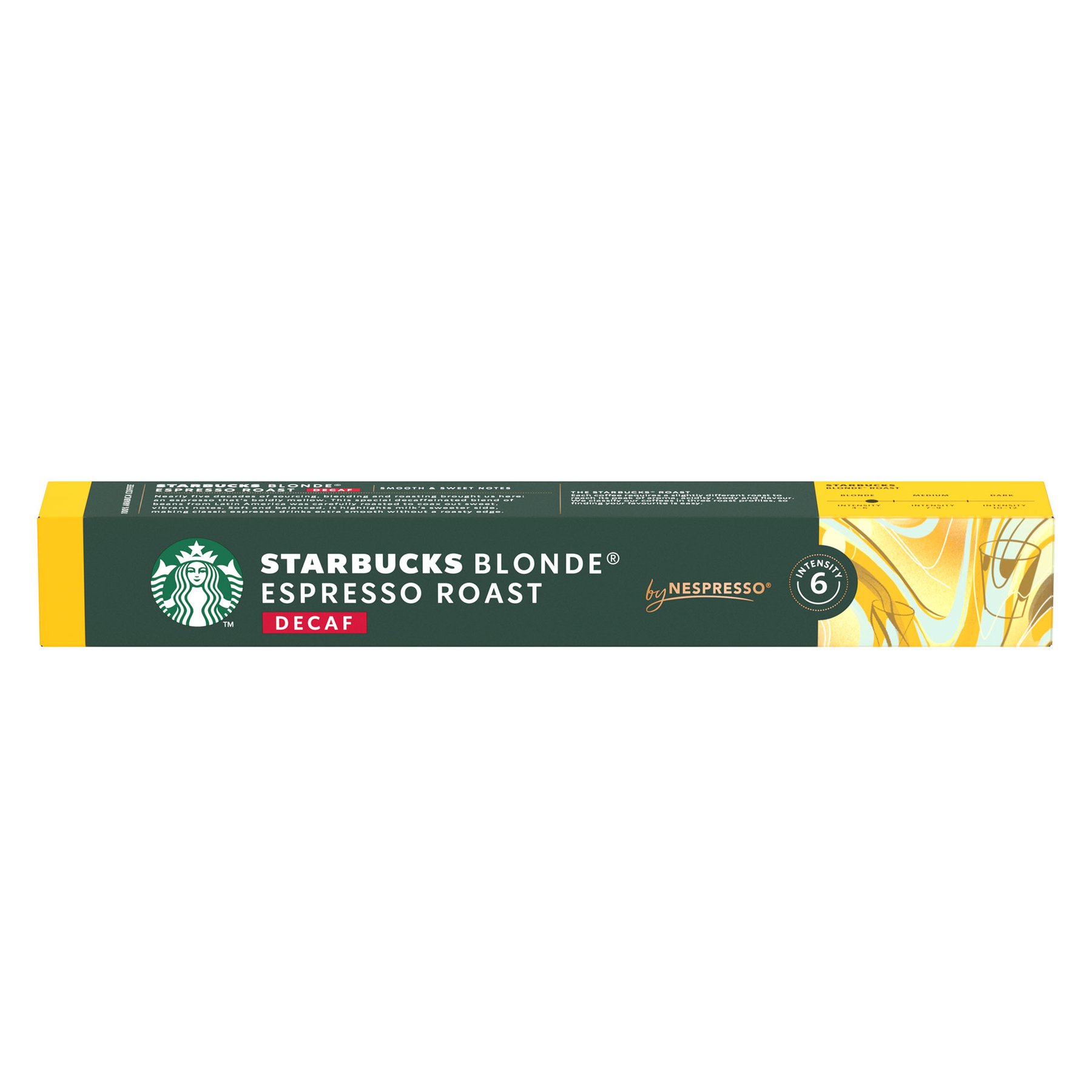 Coffee capsule Starbucks Blonde Espresso Roast Decaffeinato, decaffeinated, 10 pcs