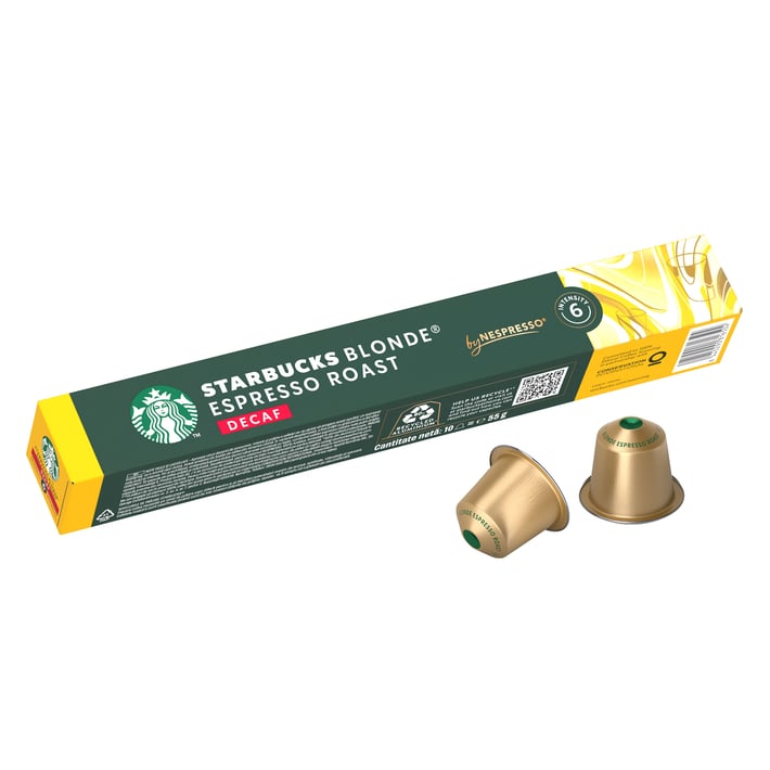 STARBUCKS BLONDE ESPRESSO ROAST DECAF COFFEE CAPSULES 10PCS