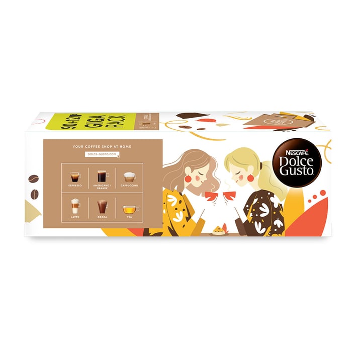 Nescafe Dolce Gusto Кафе капсула Cortado Espresso Macchiato, Giga pack, 102 броя