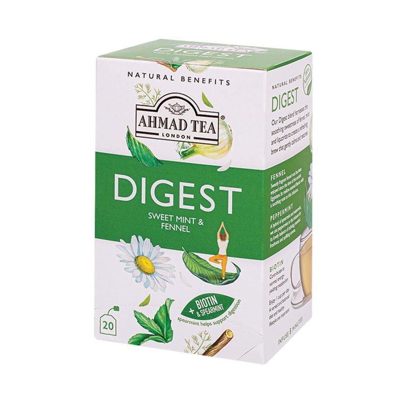 Ahmad Tea Natural Benefits “Digestion”, herbal, tea bags, 20