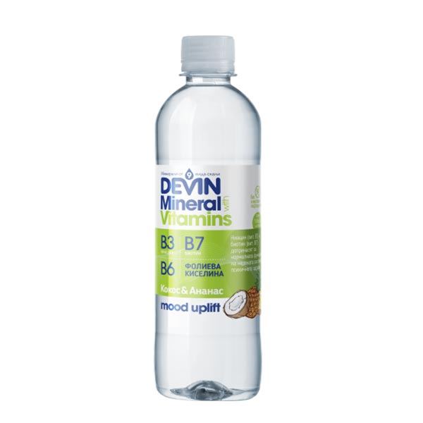 Devin Functional Water Minerals & Vitamins, coconut and pineapple, 425 ml