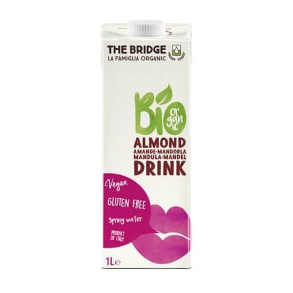 The Bridge Organic drink, almond, gluten-free and sugar-free, 3%, 1 L