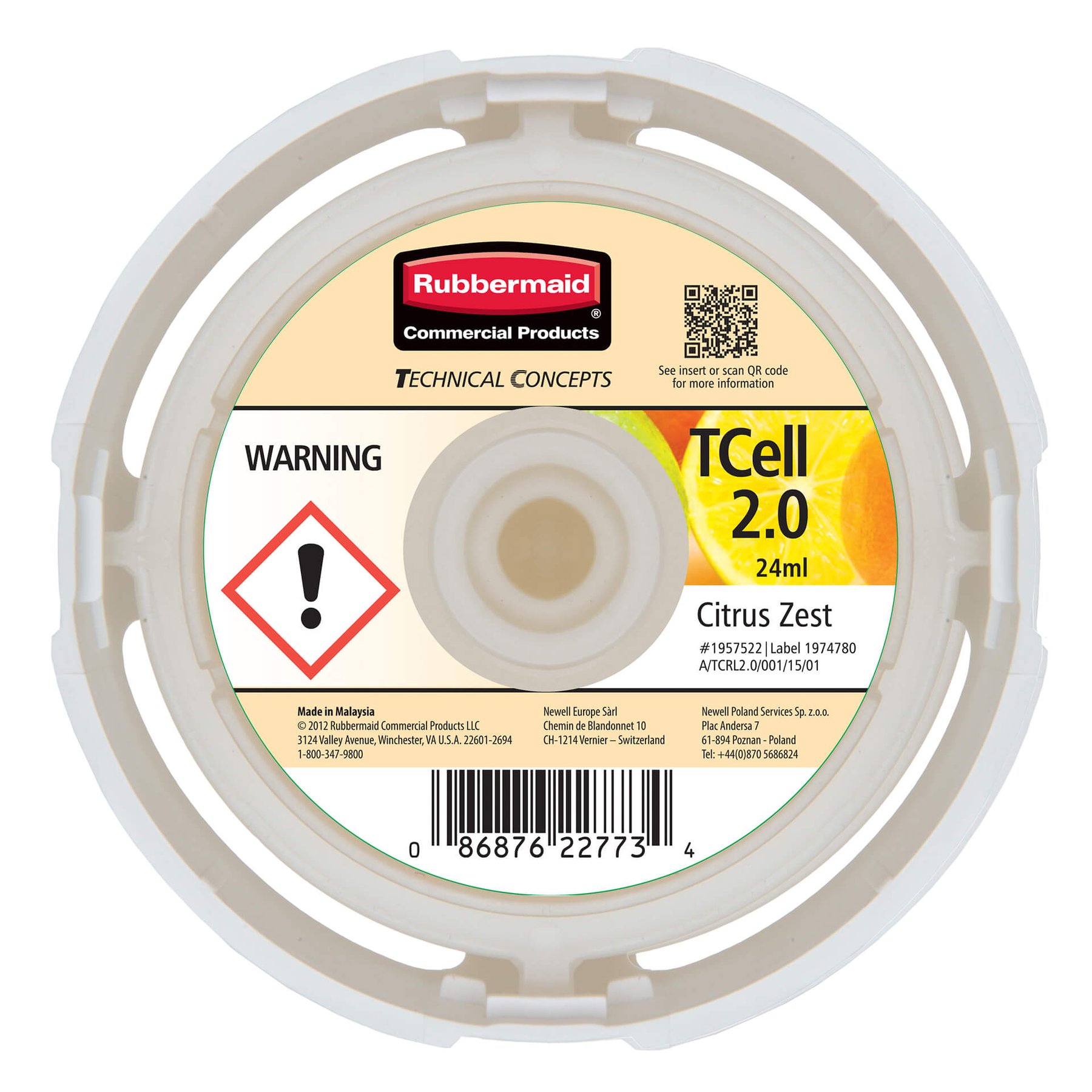 Refill for air freshener Rubbermaid TCell 2.0, citrus, 24 ml