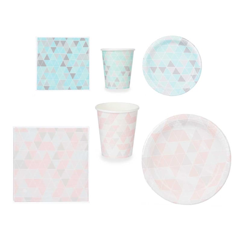 Set of cups, plates and napkins Arte Regal Diamonds, 30 pcs