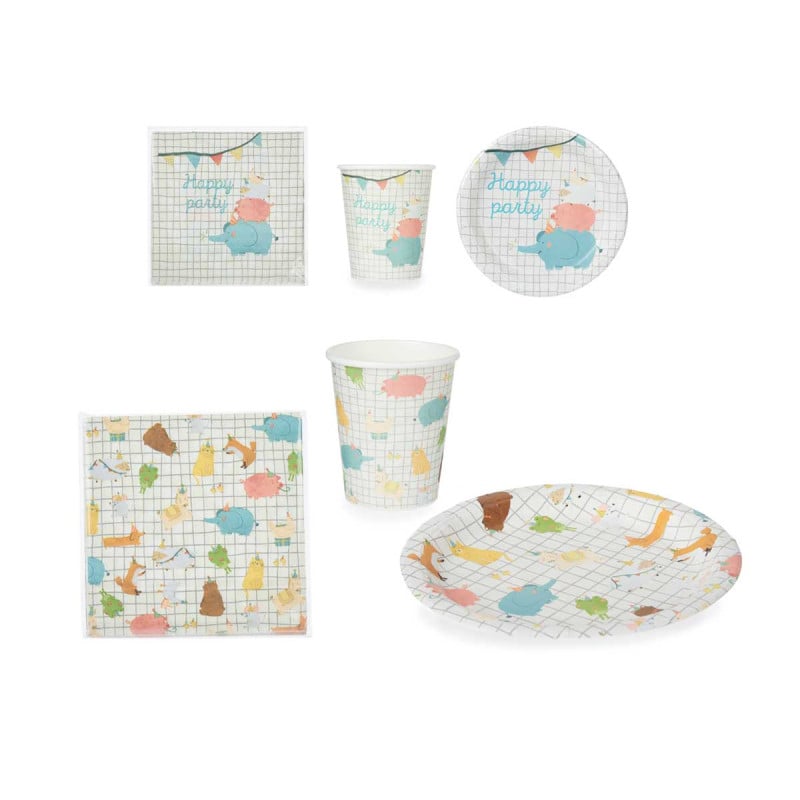 Set of cups, plates and napkins Arte Regal Happy Party, 30 pcs