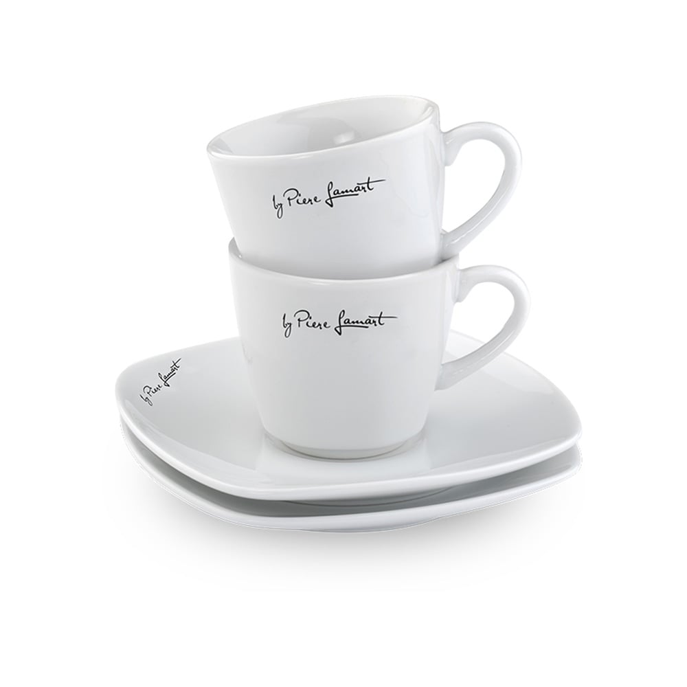 Lamart Cups with saucers, porcelain, 90 ml, set of 2