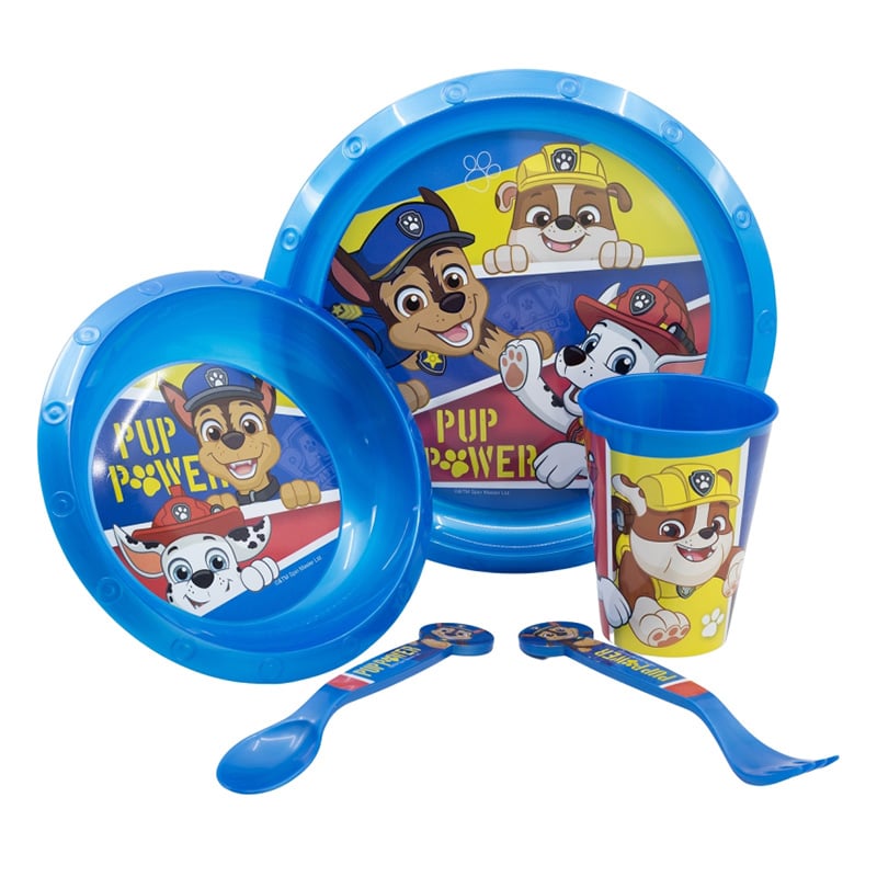 Stor Set Paw Patrol, mug, bowl, plate & cutlery