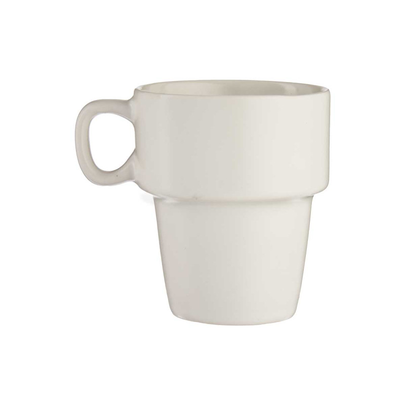 Coffee cup Vessia, with stand, porcelain, 360 ml, white, 6 pcs