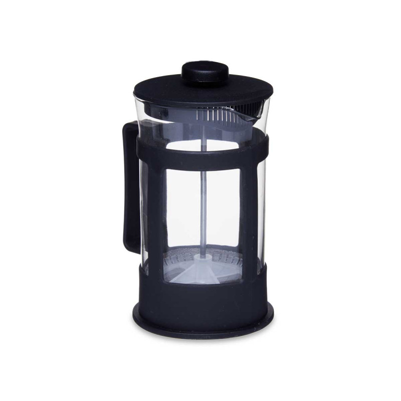 Tea pot Vivalto, with press, glass, 1 L, black