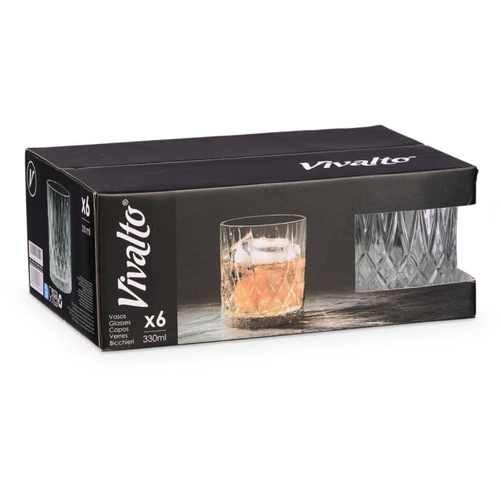 Чаша за уиски Vivalto, ромбус, 315 ml, 6 броя