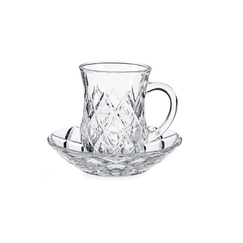 Glass Vivalto with saucer, glass, 125 ml, 4 pcs