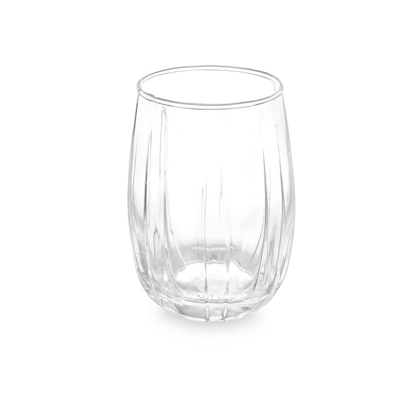 Glass Vivalto, glass, embossed lines, 380 ml