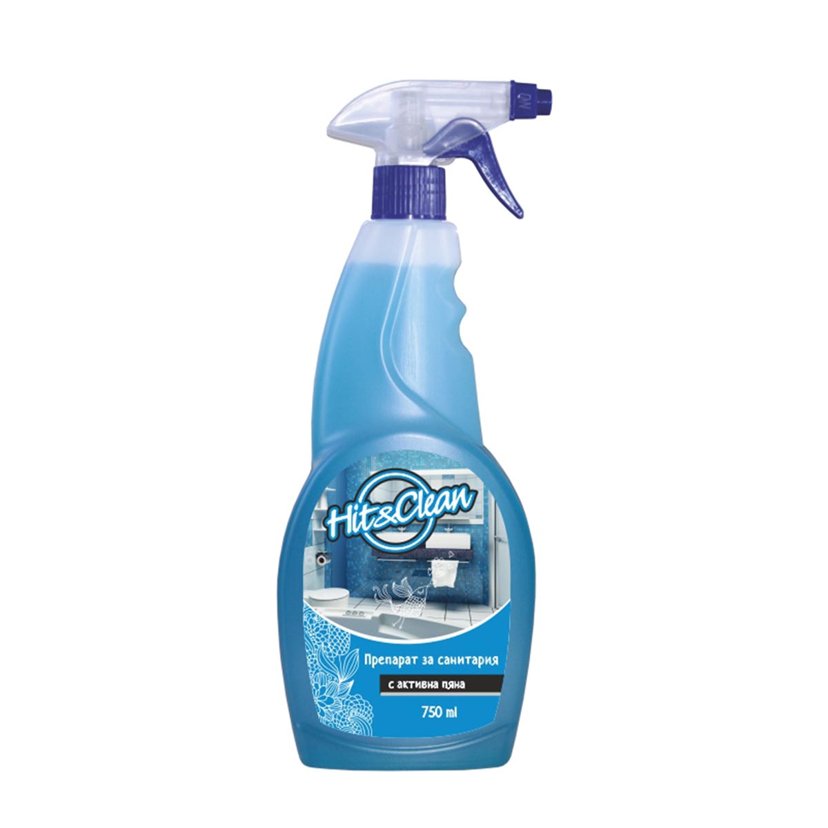 Detergent for cleaning of faience Hit&Clean and limestone, with sprayer, 750 ml