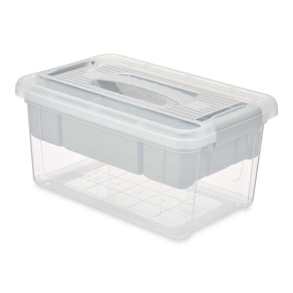 Кутия с капак и органайзер Kipit, 5 L, сив