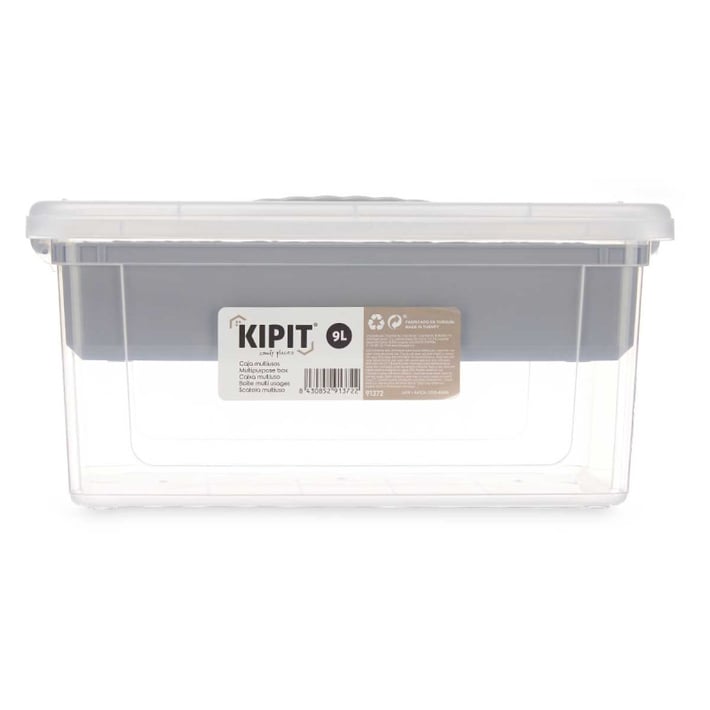 Кутия с капак и органайзер Kipit, 9 L, сив