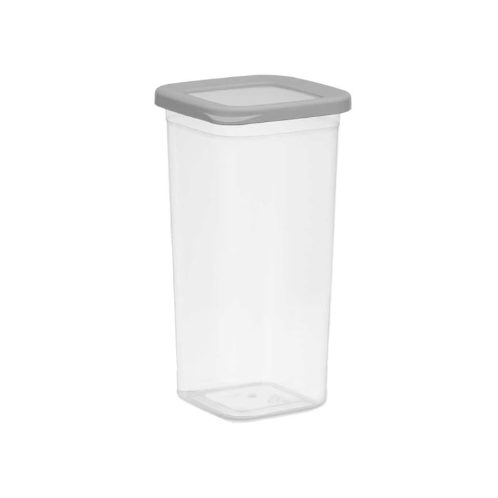 Буркан Leknes, квадратен, с капак, 1.5 L, сив