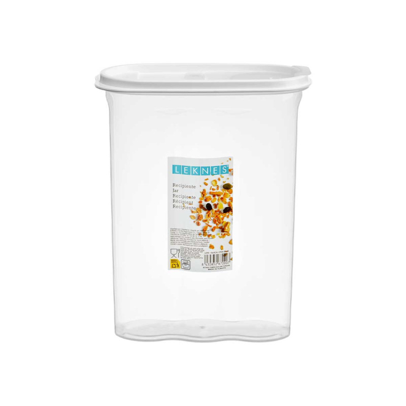 Cereal container Leknes, with lid, 2.4 L, grey