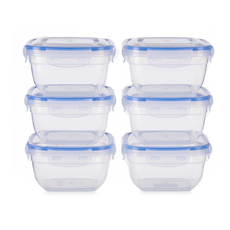 Storage container Leknes, square, plastic, 900 ml, 6 pcs