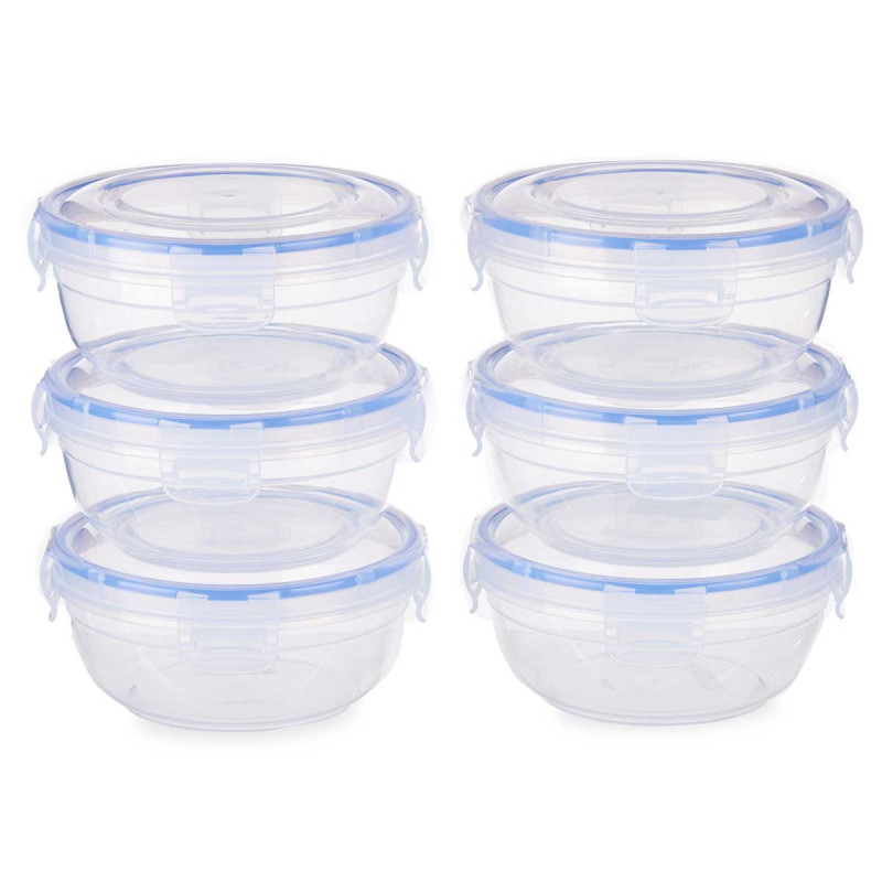 Storage container Leknes, round, plastic, 800 ml, 6 pcs