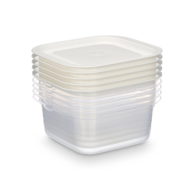 Food container Leknes, square, plastic, 1000 ml, 5 pcs