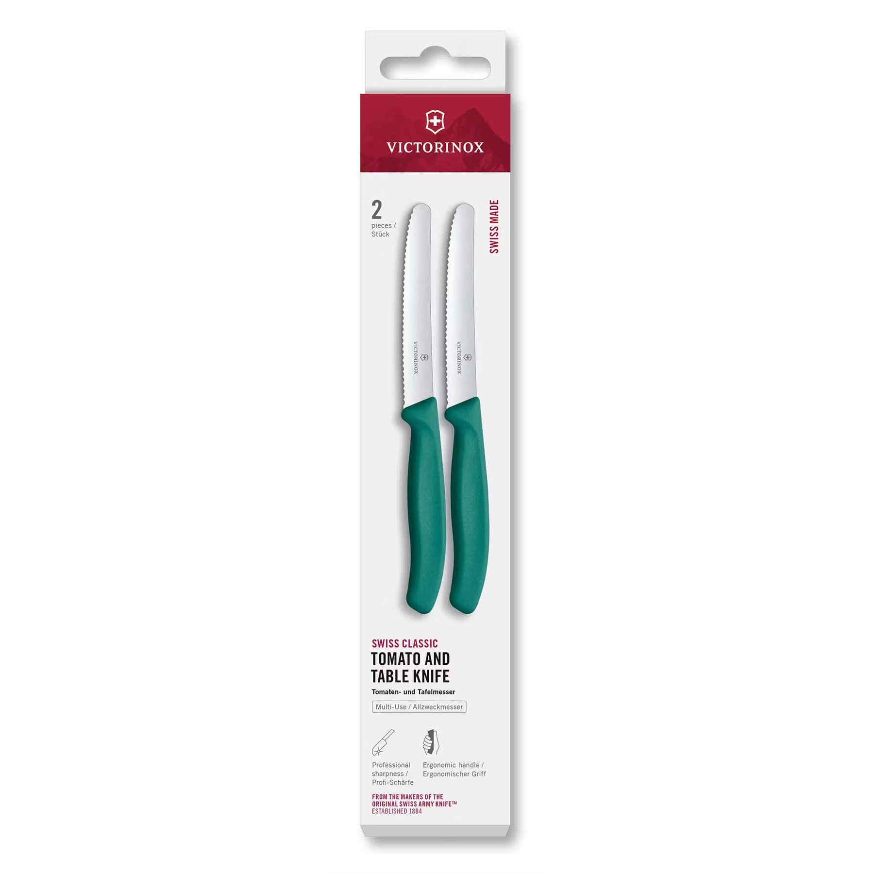 Victorinox Kitchen Knife Set, tomato, 11 cm, 2 pcs, green