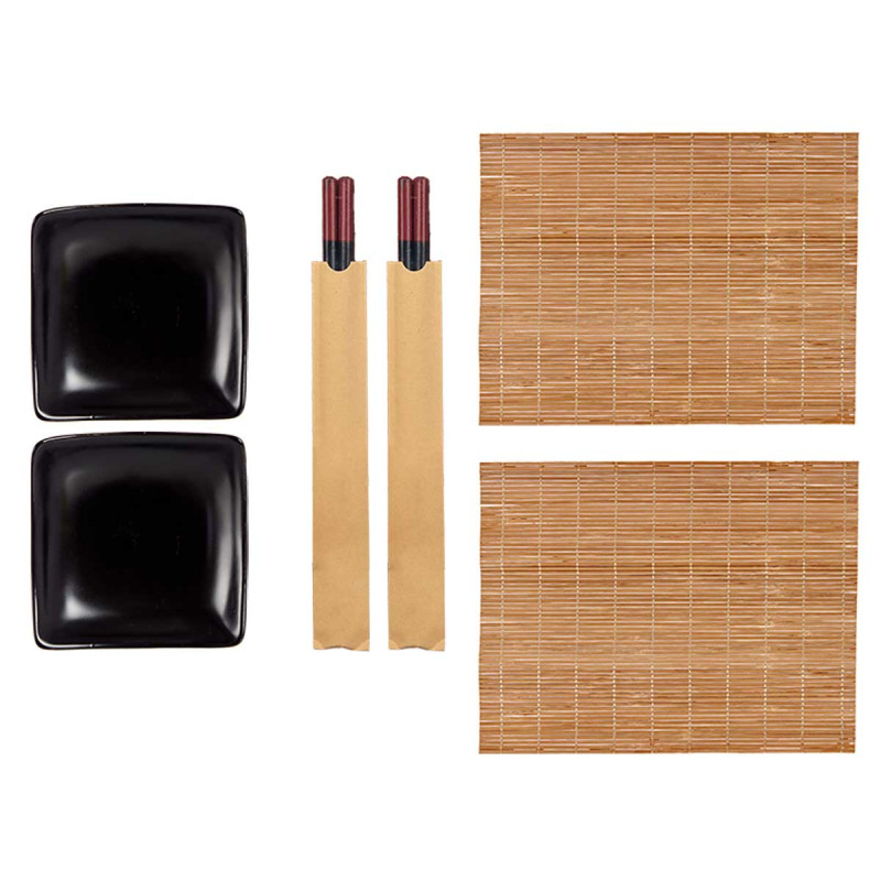 Sushi set Kinvara, bamboo, black, 6 pcs
