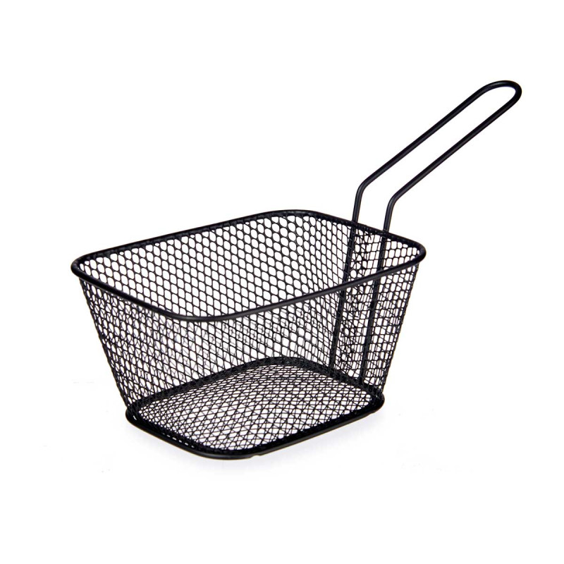 Basket Kinvara, with handle, stainless steel, black matte