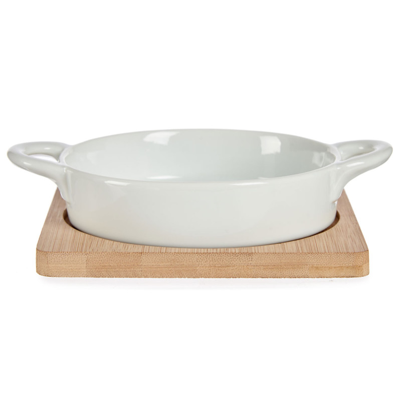 Bowl Vessia, round, with bamboo base, 12.5 cm