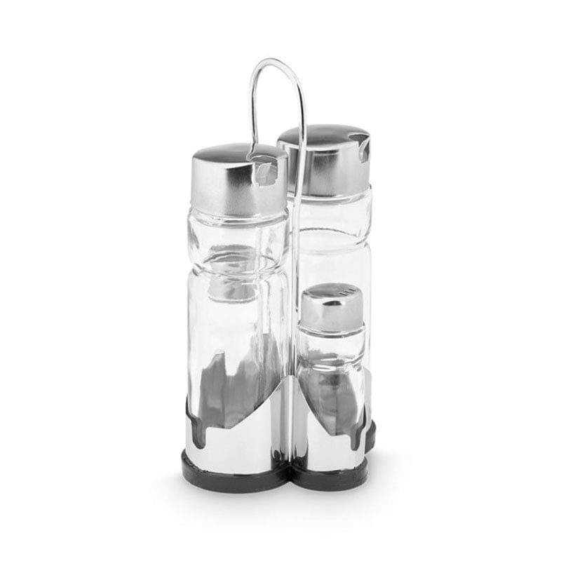 Oil & vinegar set Vivalto, glass and metal, 4 pcs