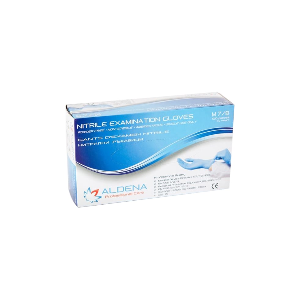 Gloves Aldena, nitrile, M, powder-free, 100 count
