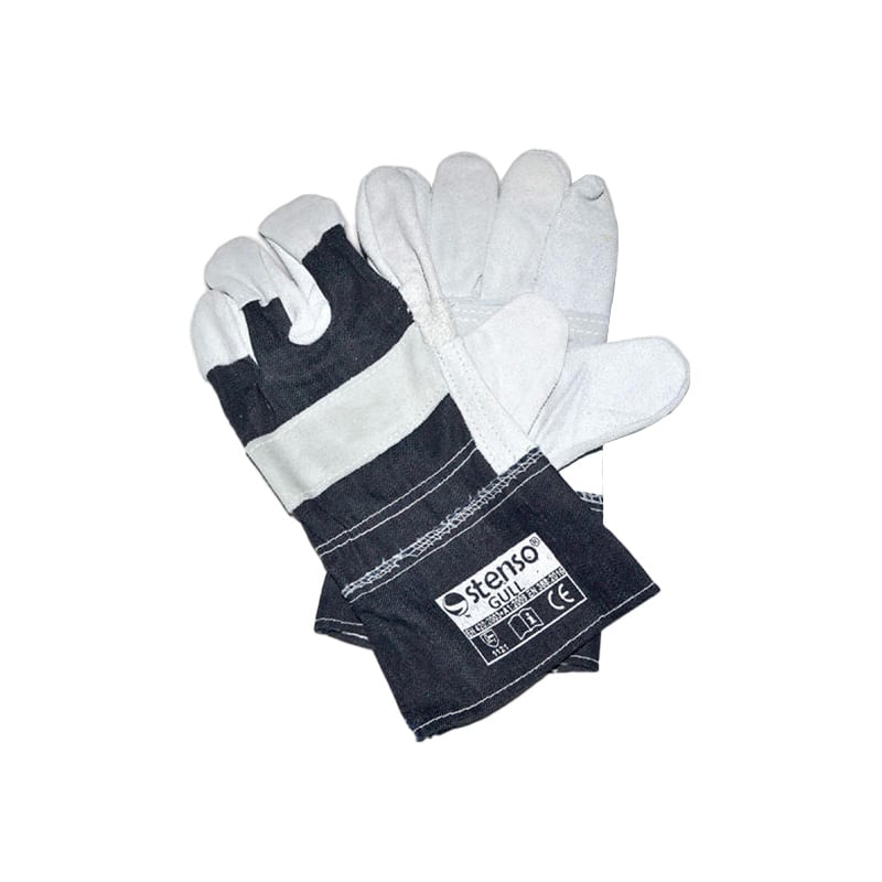 Gloves Gull, made ??of leather and fabric
