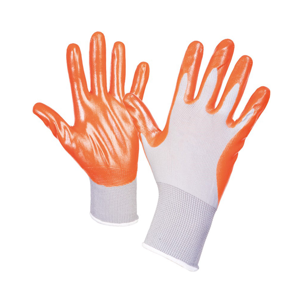 Gloves Twister, made ??of polyester knitted , melt in nitrile, 12 count