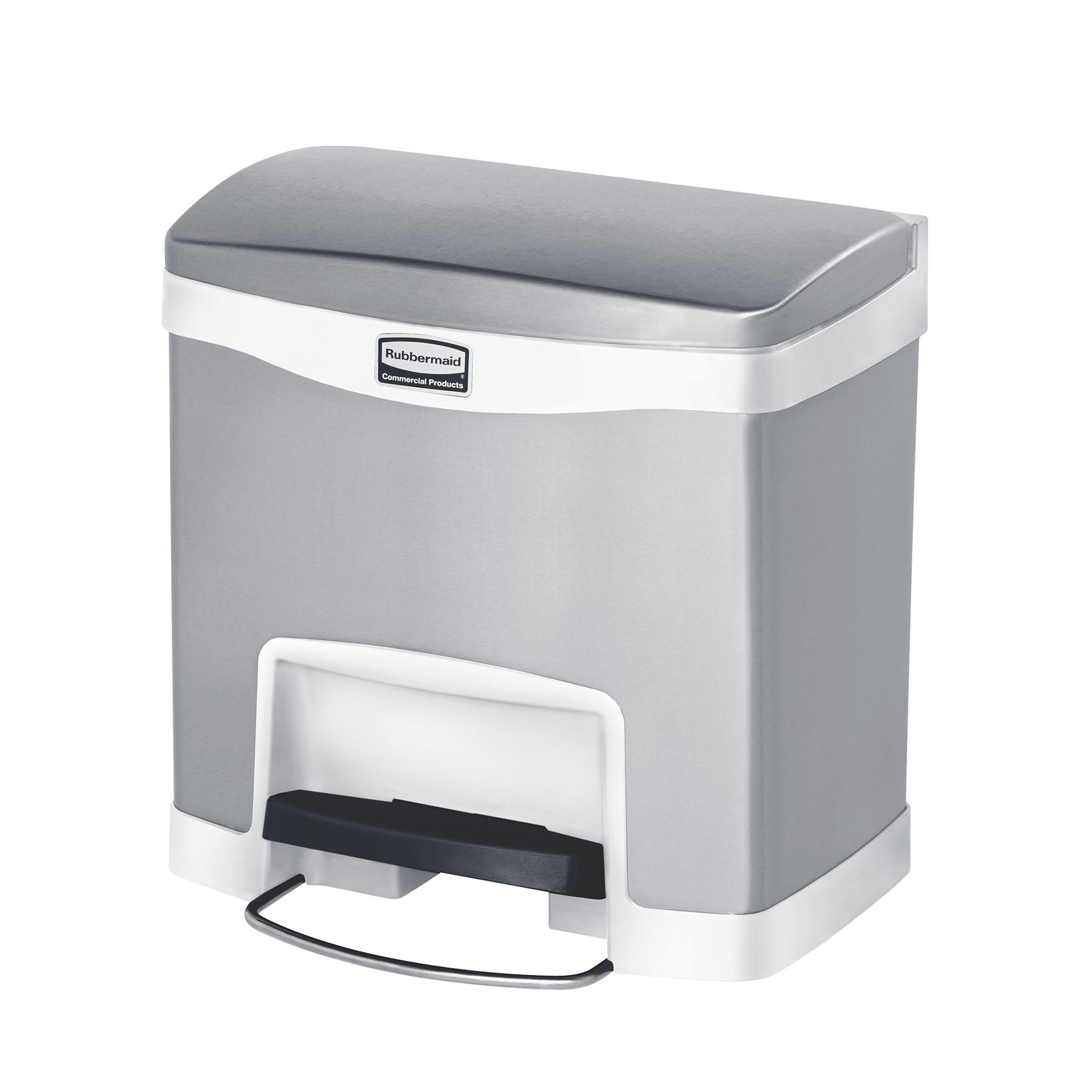 Basket Rubbermaid Slim Jim Front, metal, 15 L, white, 39.57 x 30.23 x 39.95 cm