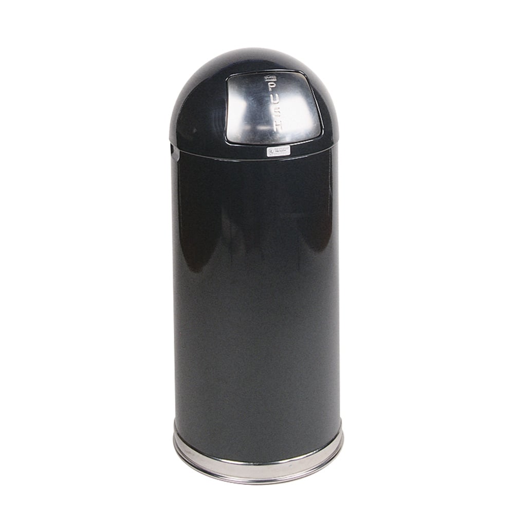 Trash Can Rubbermaid Easypush, metal, 56 L, black