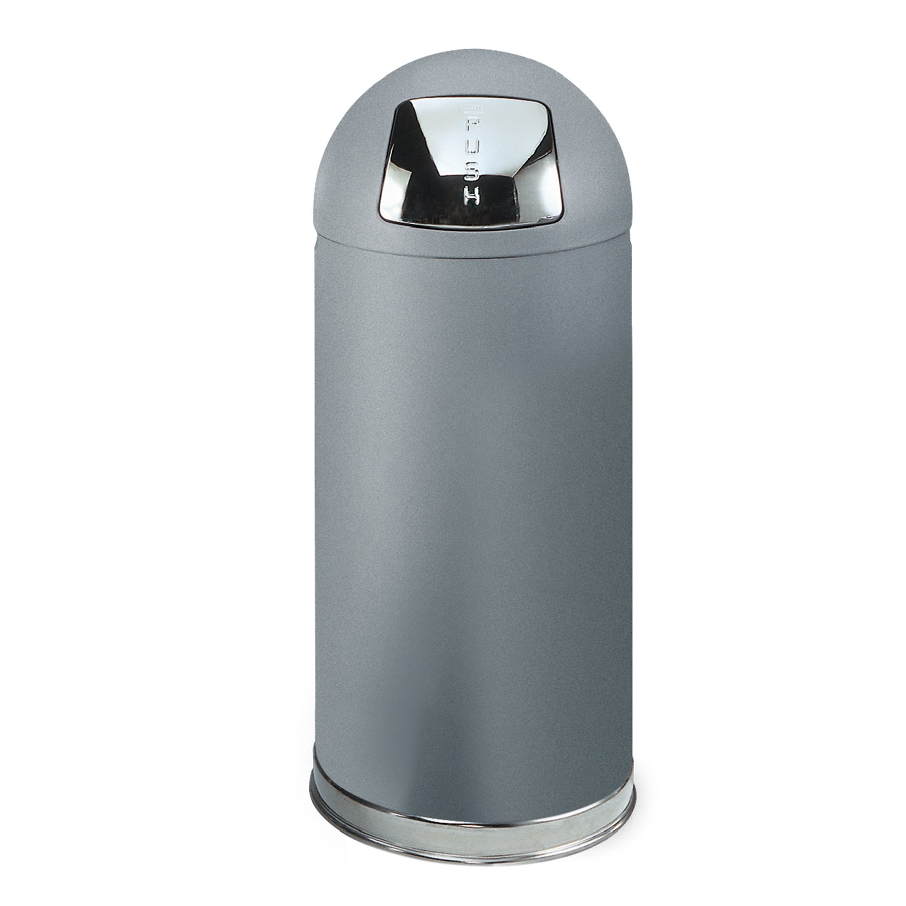Trash Can Rubbermaid Easypush, Metal, 56 L, Grey