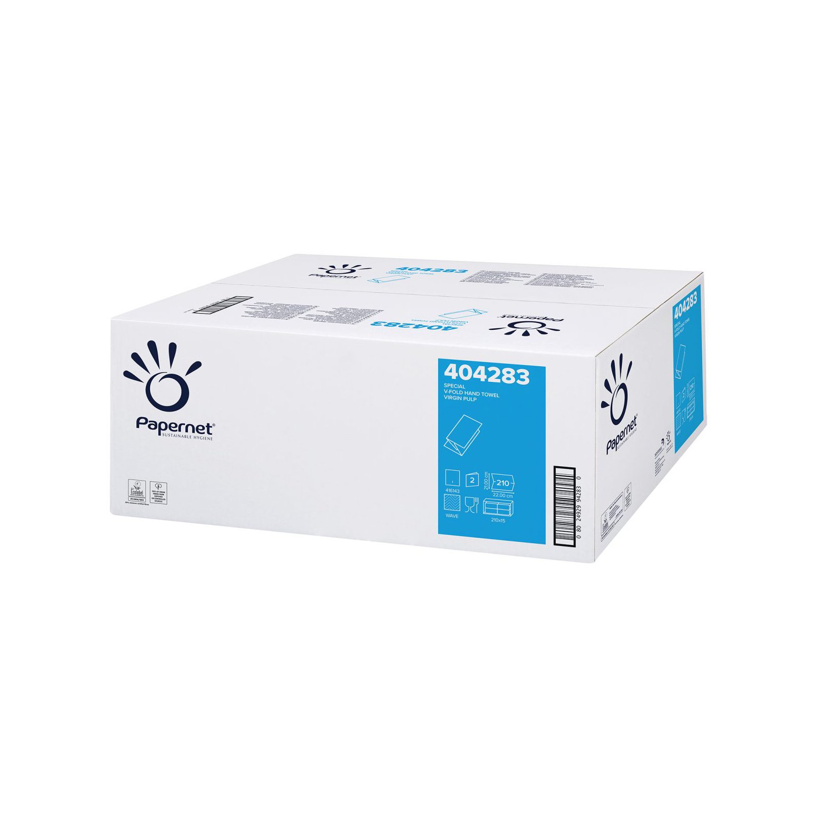 Towels for hands Papernet Special, V-fold, double-layered, 21 x 22 cm, 210 short, 15 counts