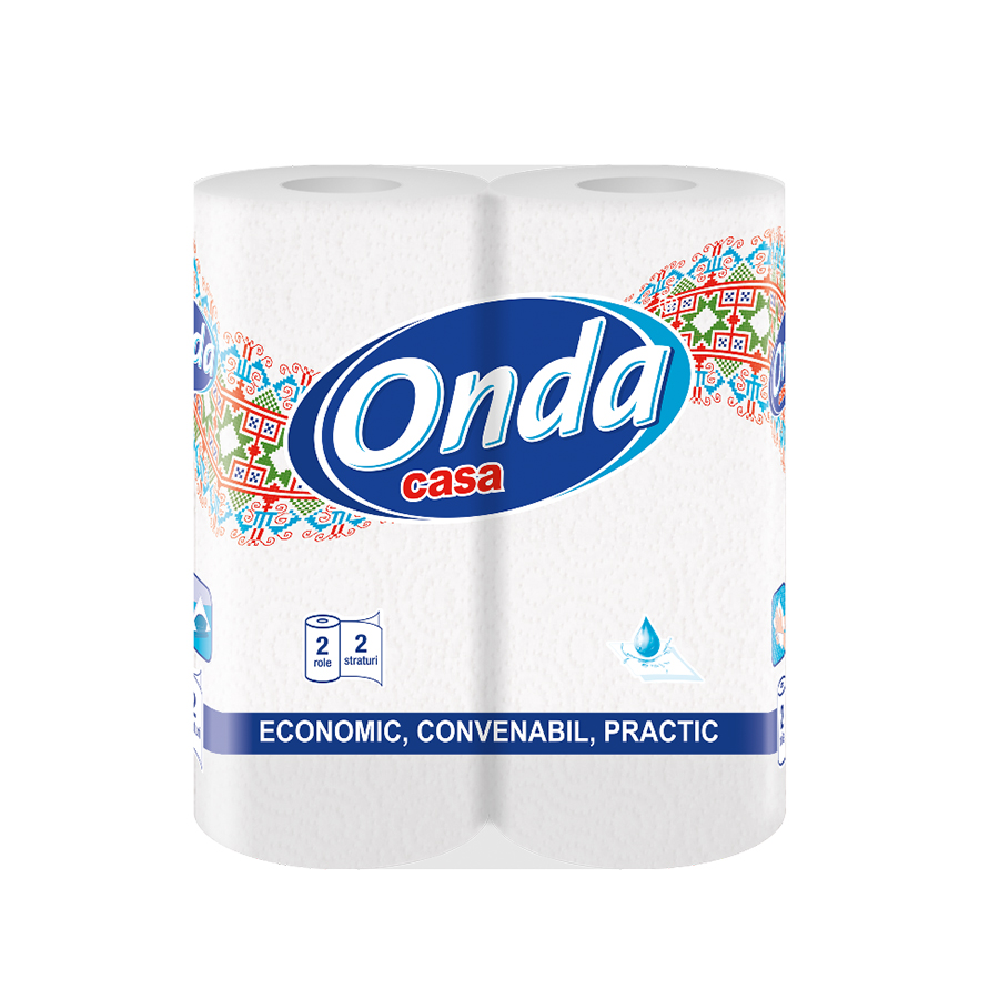 Kitchen roll Onda Casa, cellulose, two-ply, 2 pieces, 45 sheets